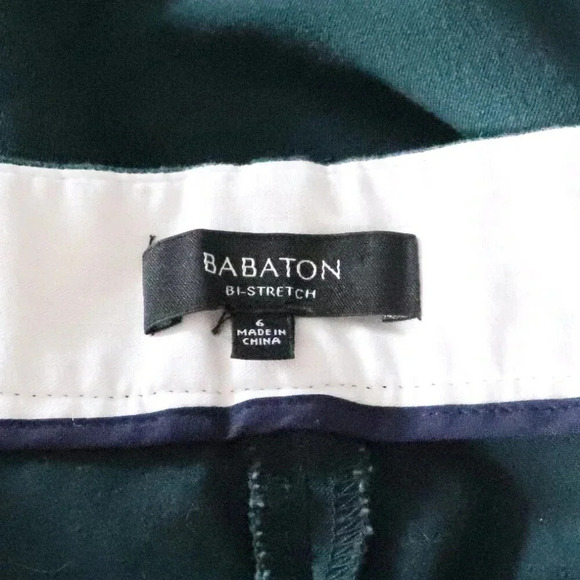 Aritzia Babaton Ellis Size 6 Green Women's Straight Leg Ankle Trouser Pants - Picture 12 of 14